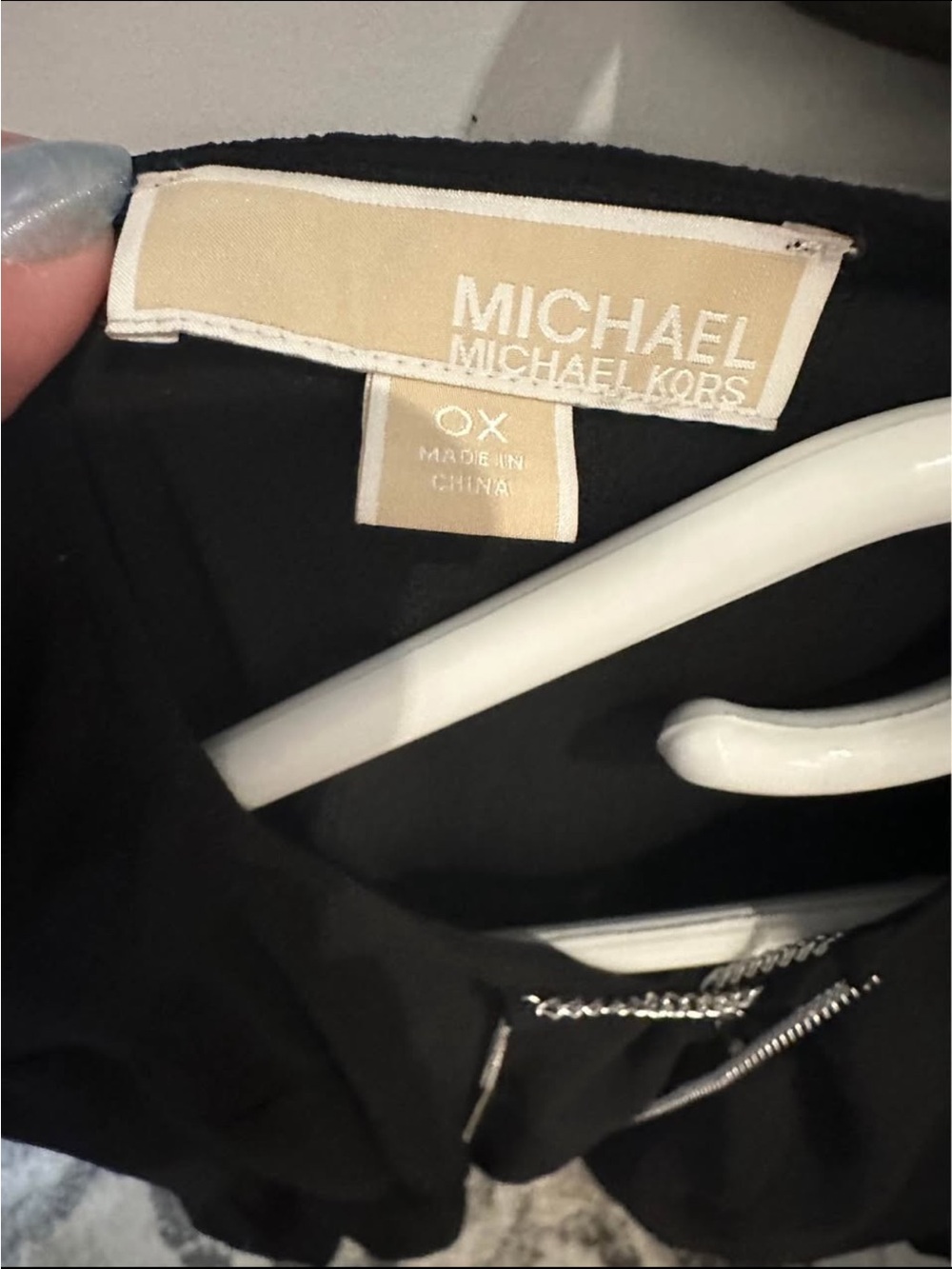 Michael Kors Black Women's V-Neck Tie-Front Blouse size0X